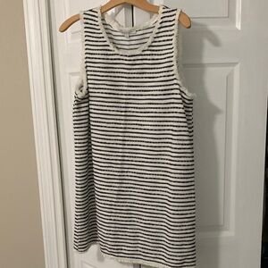 Green Envelope Black and White Striped Dress